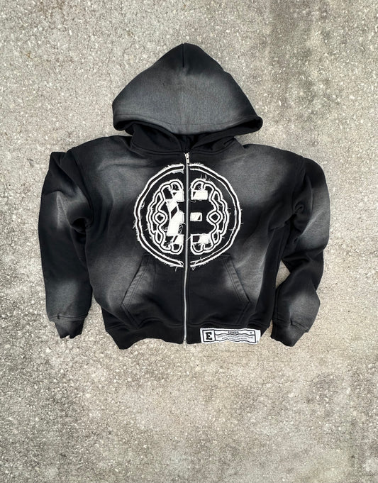 "Rated E" Midnight Black Zip Up